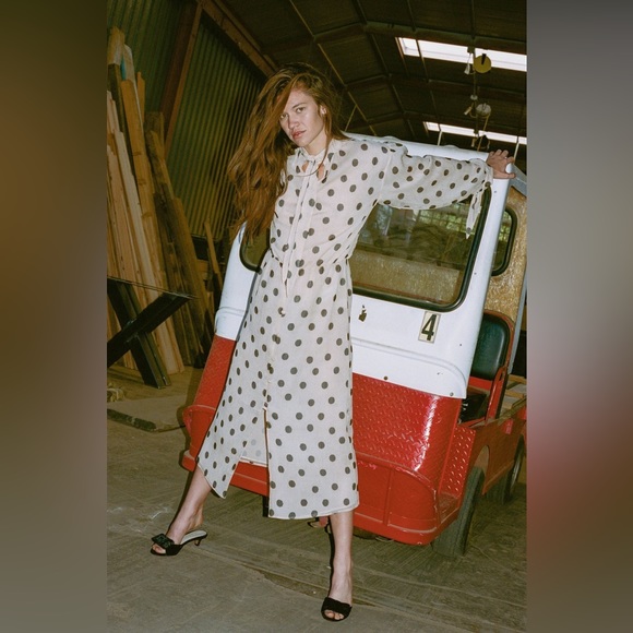 NANUSHKA Zahara Polka Dot Cream Dress - Picture 11 of 11